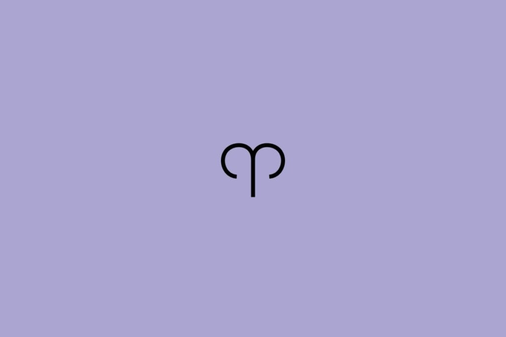 Ilustração do signo de áries em um fundo roxo