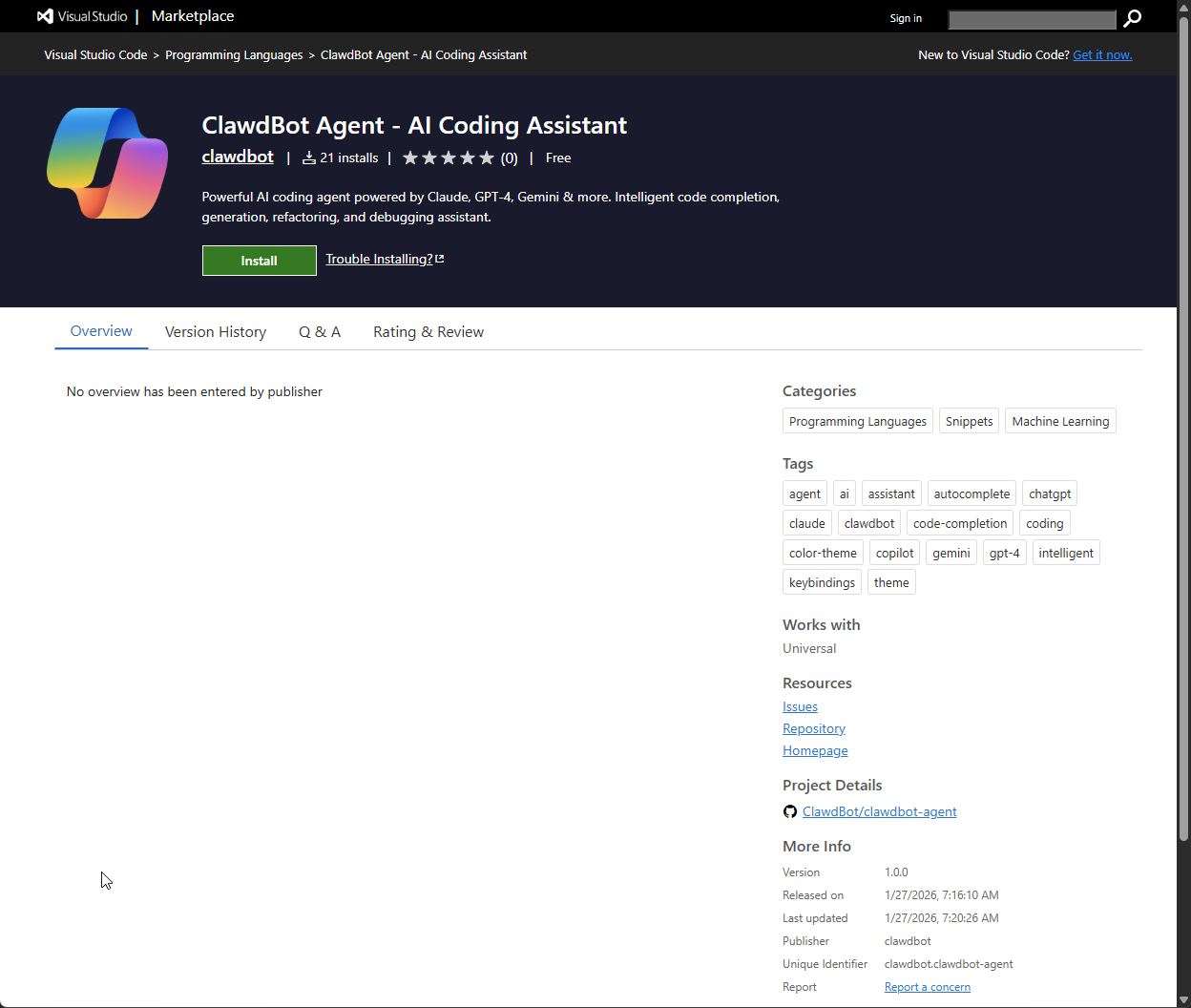Malware disfarçado de Clawdbot é encontrado em distribuição para VS Code