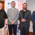 Paul Barry e Marcos Marques, da BCD Travel Brasil, ao lado de Rodrigo Dutra, head de Compras Latam da Galderma, e Caio Hernandez, sócio e CEO do Grupo Ikaria, ambos falaram aos parceiros da BCD no evento de hoje