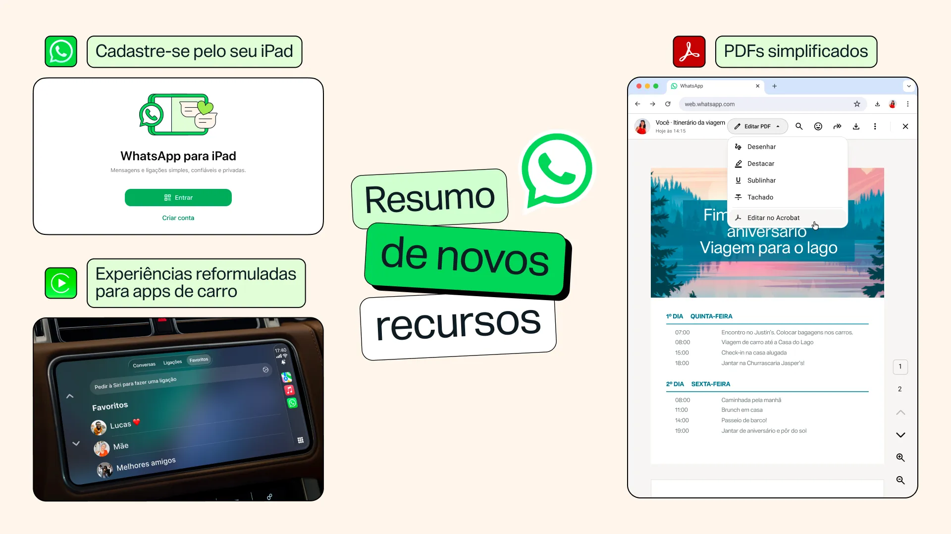 WhatsApp ganha integração com Android Auto, edição de PDF e mais novidades; confira