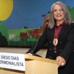 Elisângela Dias durante Ato Solene de 25 anos da Jethro International na Câmara Municipal de São Paulo.